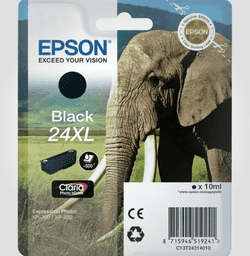 Epson Sort XL blækpatron T2431  - Elefantserien