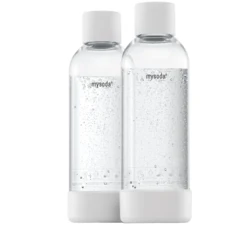 AGA PET vandflaske 1 liter. HVID. AQVIA PET flaske. MySoda PET. 2 stk.