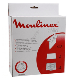 Moulinex støvsugerposer Xelio. 10 stk. + HEPA filter. MT0001 01
