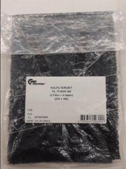 Thermex Kulfilter KF600. T/TFMH 360. 2 filtre + 4 bøjler. 535.20.2360.9