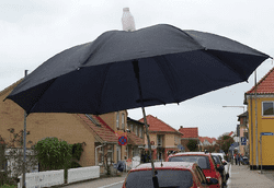 Paraply med smart inddækning