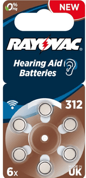 Batterier til høreapparater. 312. 6 stk. pakning. Extra Advanced