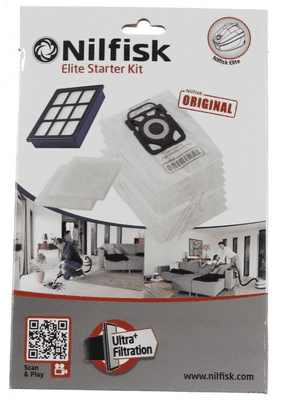 Nilfisk Elite Starter Kit. 8 poser, HEPA Filter, 2 pre filtre. 107407952