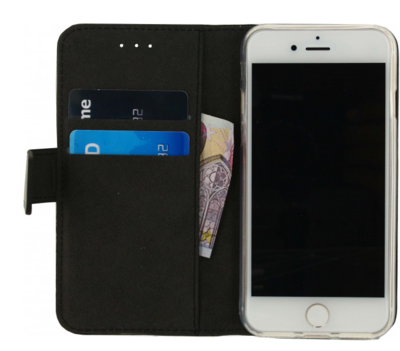 Mobiltelefoncover Classic Gelly Wallet Cover & Kortholder. Til Iphone 6/6S/7/8. SORT