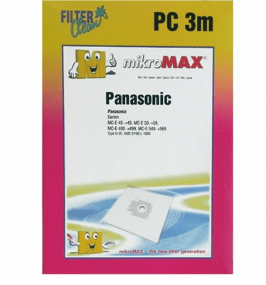 Panasonic støvsugerposer. Type C-15C (Mikrofiber). 4 stk. + filter