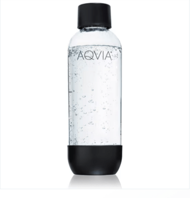 AGA PET vandflaske 1 liter. SORT. AQVIA PET flaske