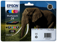 Epson Multipack blækpatron 6 farver T2428 - Elefantserien