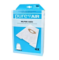 Nilfisk støvsugerposer GS90. Mikrofiber. Type: 82095000, 81620000. Pureair Uoriginale. 4 stk. NI1