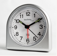 Vækkeur Model SD. Quartz ur. Techno Line. Sølv