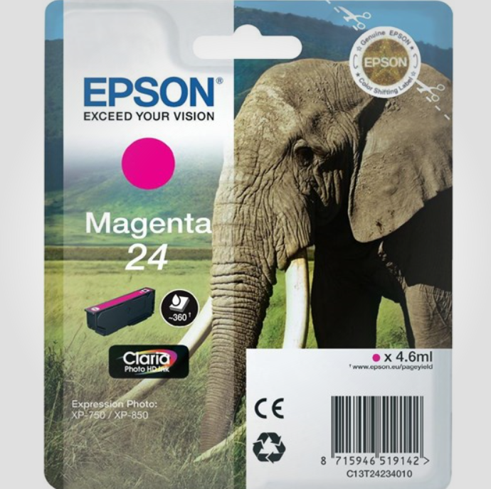 Epson Magenta blækpatron T2423 - Elefantserien | Støvsugerposen