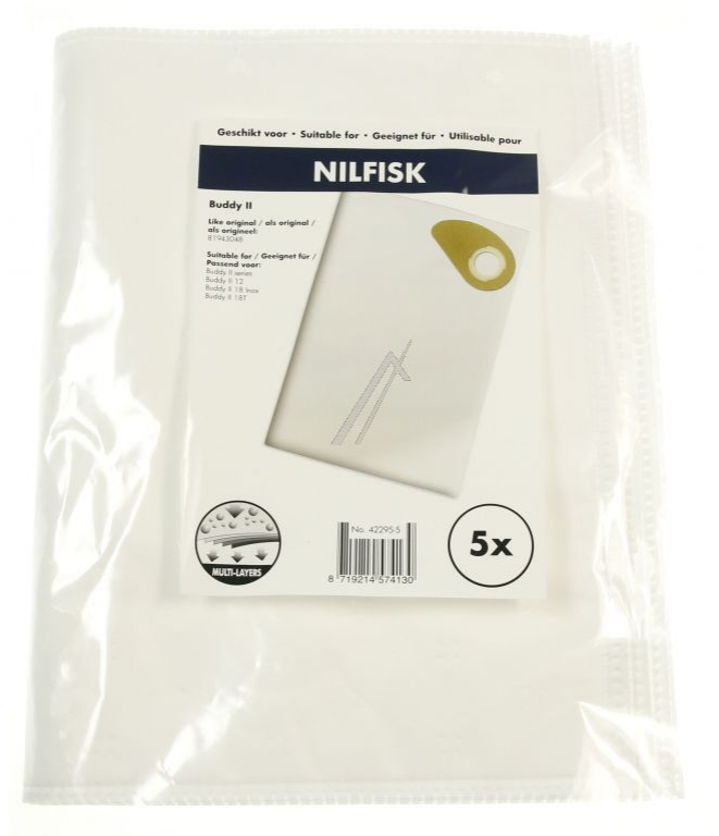 Nilfisk Alto Buddy II støvsugerposer. Uoriginale. 5 stk. | Støvsugerposen