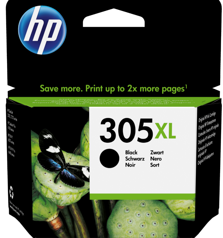 No305XL black blækpatron. HP305XL sort blækpatron | Støvsugerposen
