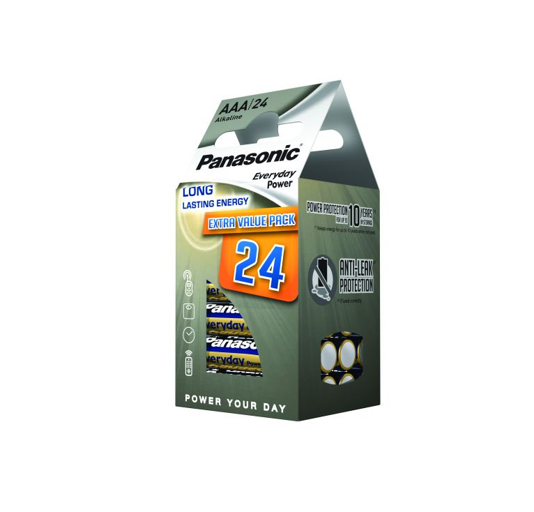 AAA Batterier. EVERYDAY POWER ALKALINE BATTERI LR03 1,5V (24 STK I BLISTER) | Støvsugerposen
