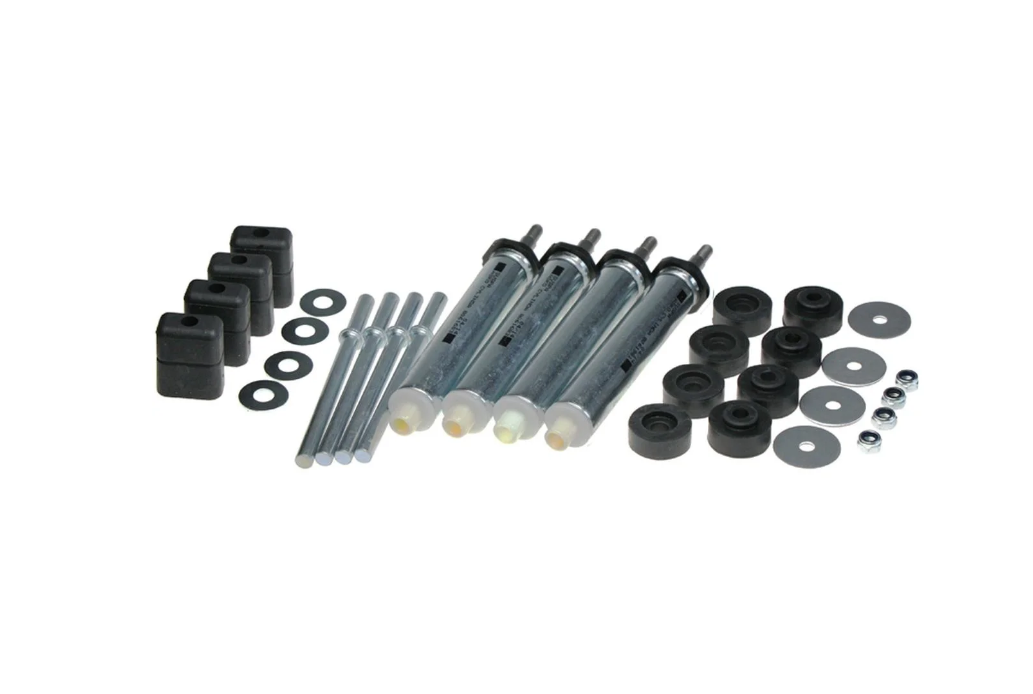 Støvdæmpersæt Asko vaskemaskiner. 4 stk. incl. fittings. 8801171 | Støvsugerposen