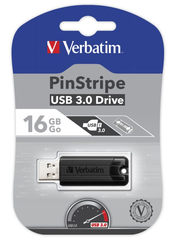 USB Memory Sticks. 3.0 16GB. High-Speed. Store'n Go Drive. Sort. Verbatim | Støvsugerposen