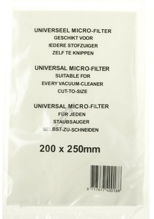 Mikrofilter til Bosch BBS og Maxima. Klipselv filter. 200 x 250 mm | Støvsugerposen