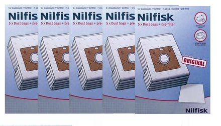 5 pakker Nilfisk, original: 78602600 | Støvsugerposen