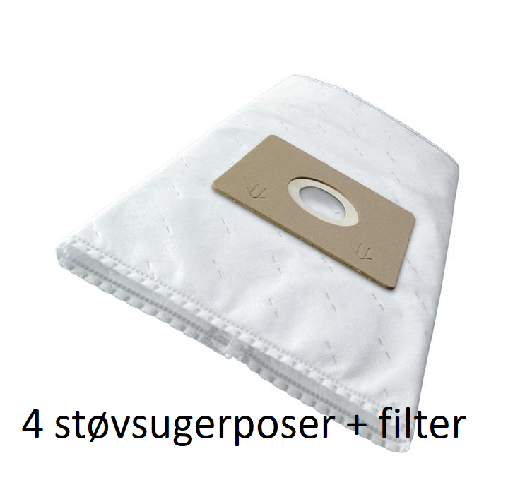 Nilfisk støvsugerposer Go & Coupe. Type 22300500. 4 stk. + filter | Støvsugerposen