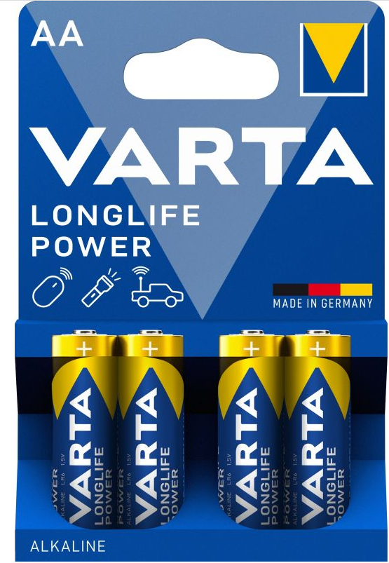 AA Batterier, Varta Longer Life Power Alkaline 1,5 V. LR6 | Støvsugerposen