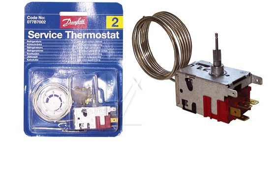 Køleskabe med trykknapafrimning. Termostat - 077B7002. Danfoss 2 | Støvsugerposen