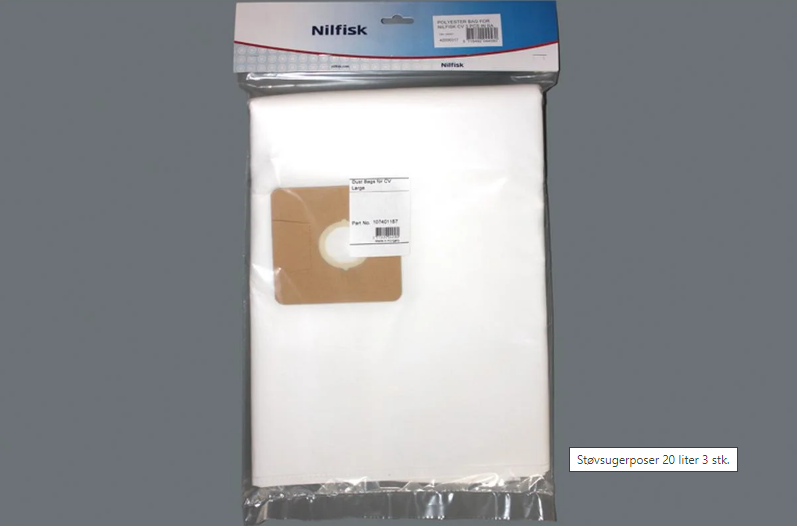 Nilfisk centralstøvsugerposer (20 liters). 42000317 | Støvsugerposen