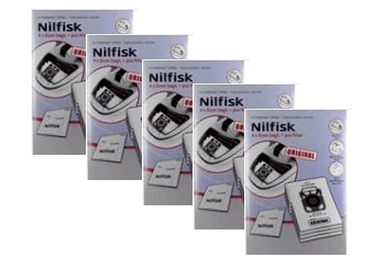 5 pakker Originale Nilfisk Elite støvsugerposer; Type 107412688 | Støvsugerposen