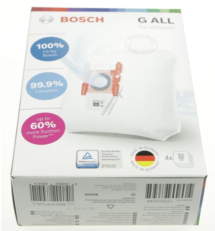 Støvsugerposer Bosch G ALL 4 stk. Original. BBZ41FGALL | Støvsugerposen