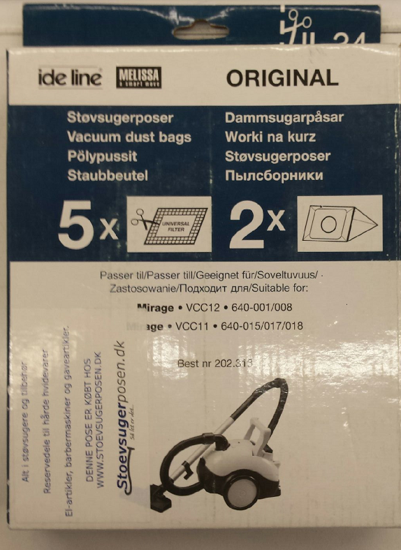 Melissa støvsugerposer IL34. 649-016. Originale | Støvsugerposen